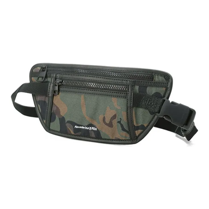 Alexander McQueen Fabric Sling Bag, Crossbody Bag, Fanny Pack Men's Army Green-1