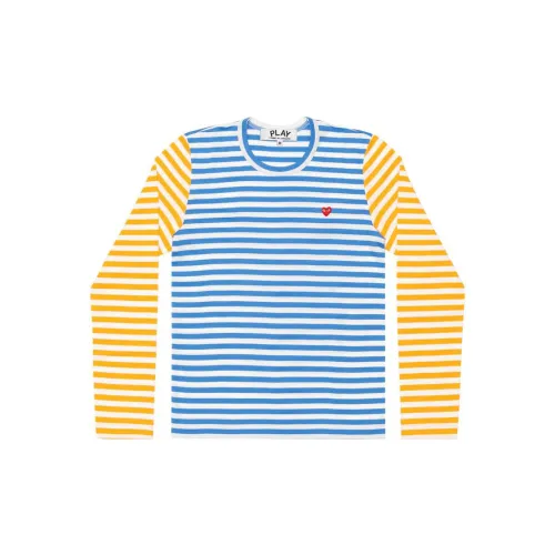 CDG Play T-Shirts Women's Blue And Yellow Combination