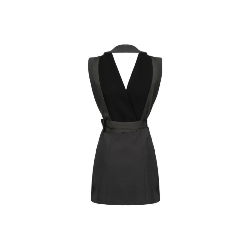 PINKO Ribbon Belt Embellished Cady Vest-1
