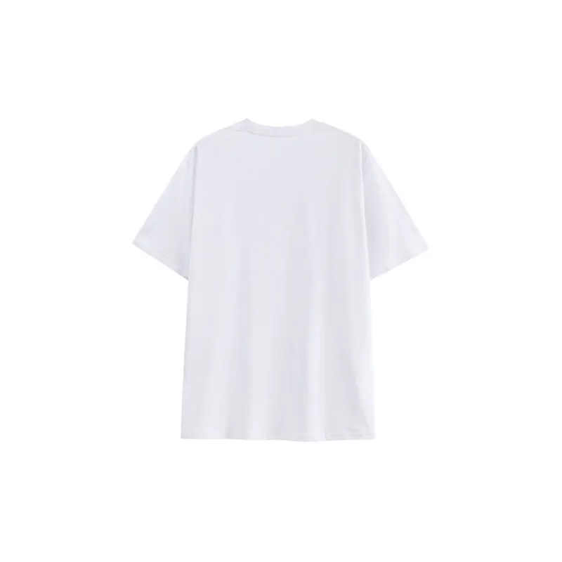 OAKAO Straight Elbow-Length Sleeved T-Shirt Unisex White-1