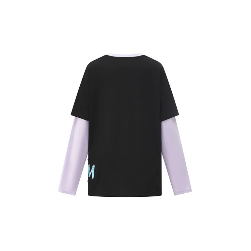 MacyMccoy Mock Two-Piece Long-Sleeved T-Shirt Women's Black-1