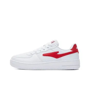 Erke Slip Resistant Low Top Skateboard Shoes Women's True White University Red
