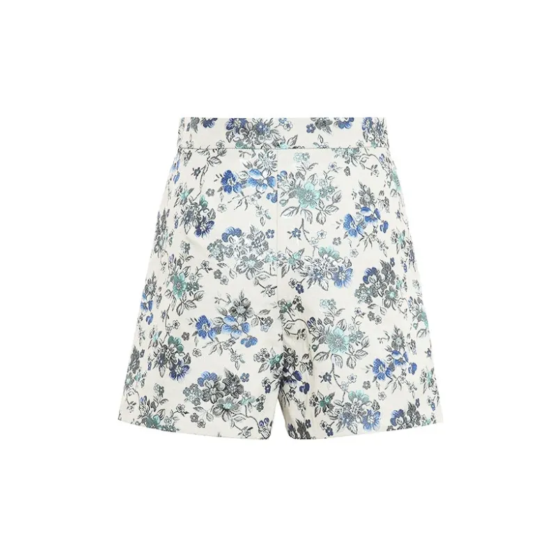 PINKO Casual Shorts Women's Blue With White Lettering-1