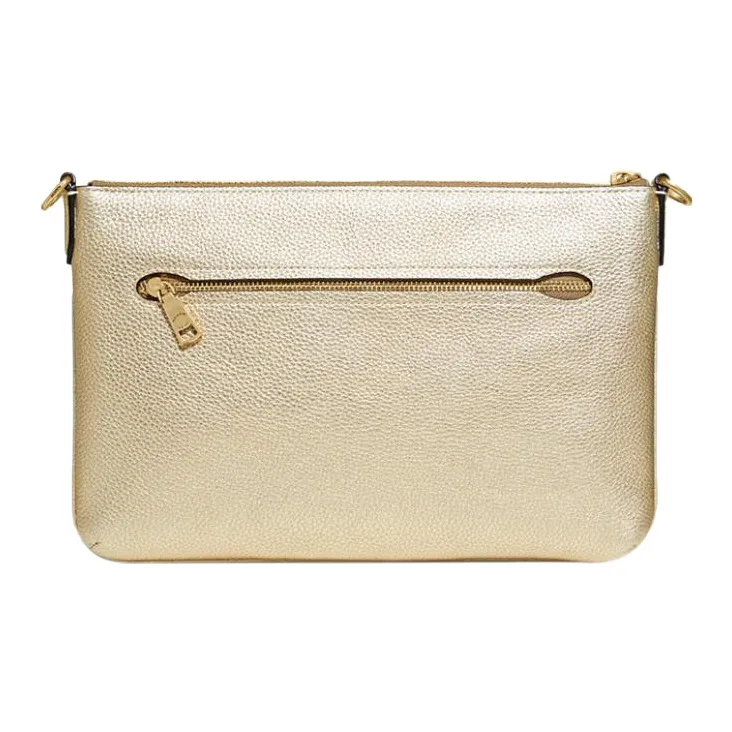 COACH Polly Pebbled Leather Crossbody Bag Shoulder Bag Medium Size Women's Champagne Gold-2
