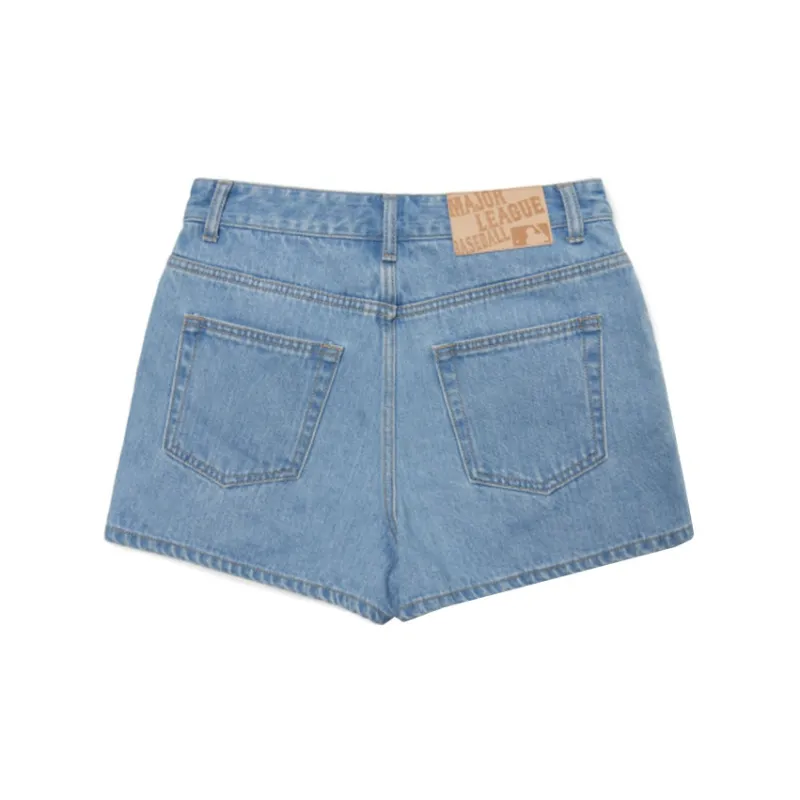 MLB New York Yankees Denim Shorts Women's Blue-1