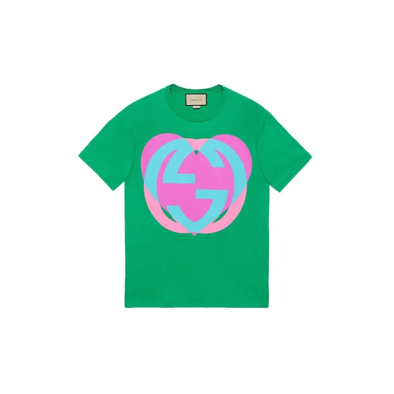 GUCCI Interlocking G Heart print T shirt-0