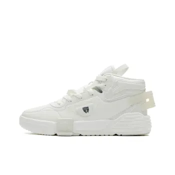Erke Extra Stretch Abrasion Resistant Mid Top Skateboard Shoes Men's White Black
