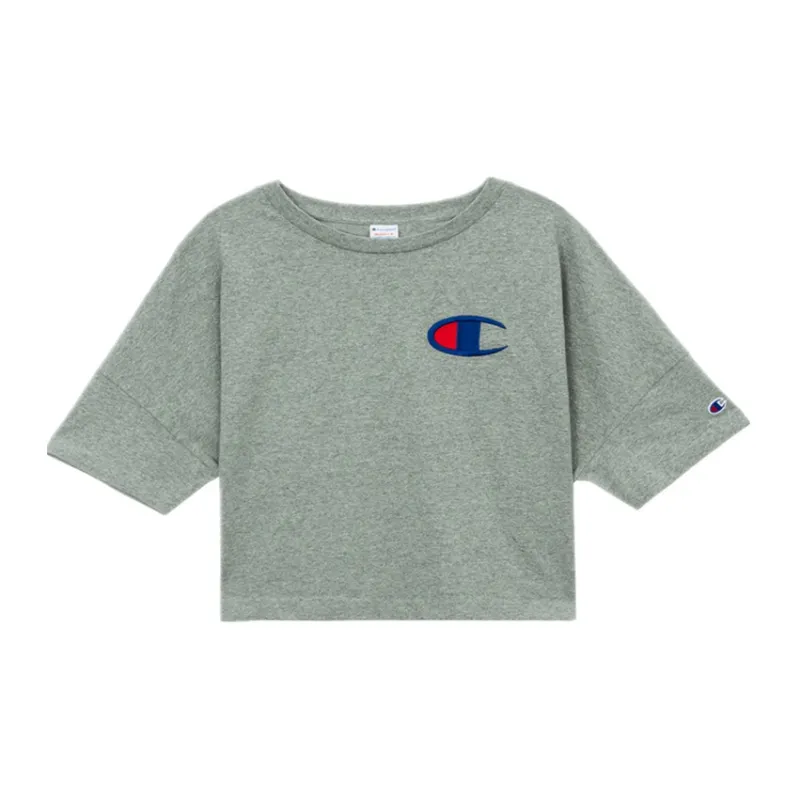 Champion Straight T-Shirt Women's Light Gray-1