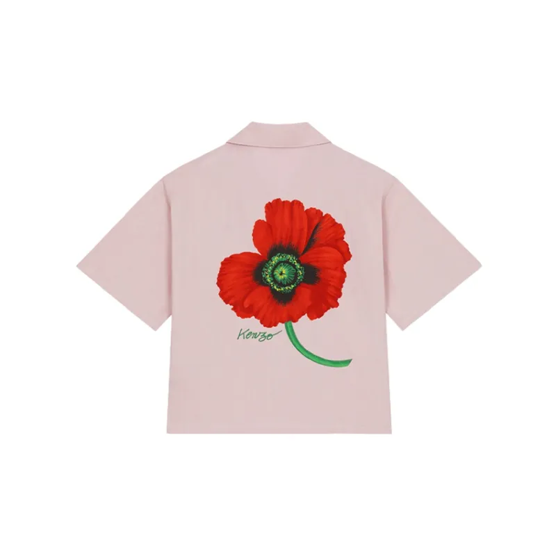 KENZO Poppy By Nigo Women's Hawaiian Pocket Shirt Rose-1