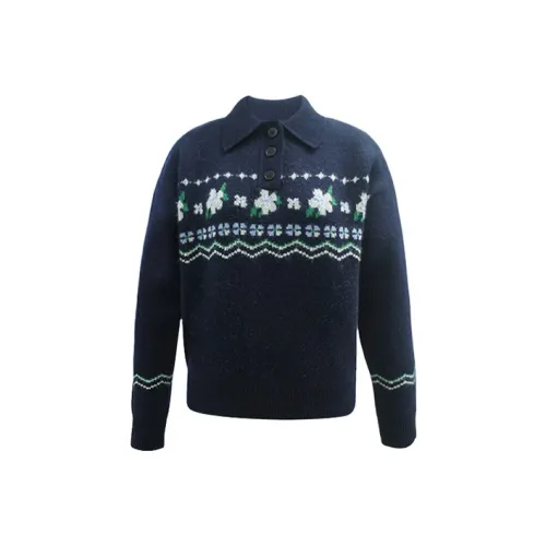 Even Vintage Sweaters Women's Navy Blue