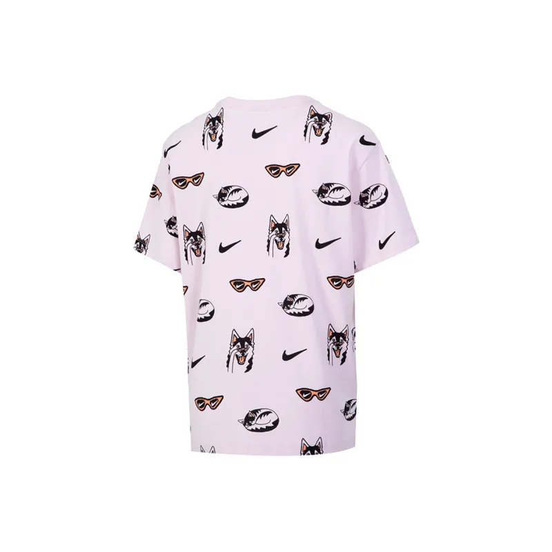 Nike Drop Shoulder Sleeve T Shirt Women's Pink-1