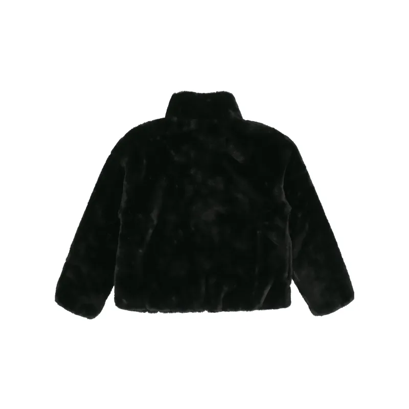 Nike Women'ss Oversized Swoosh Logo Jacket Asia Sizing Black Fossil-1
