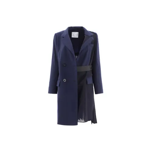 Sacai Coats Women's Blue