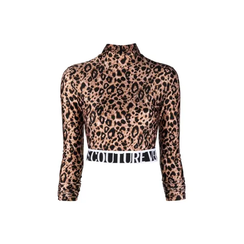 VERSACE JEANS COUTURE Crop Tops Women's Brown