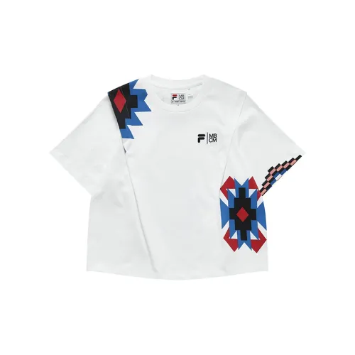 Marcelo Burlon X FILA FUSION Marcelo Burlon Collaboration Collection T-Shirts Women's Standard White