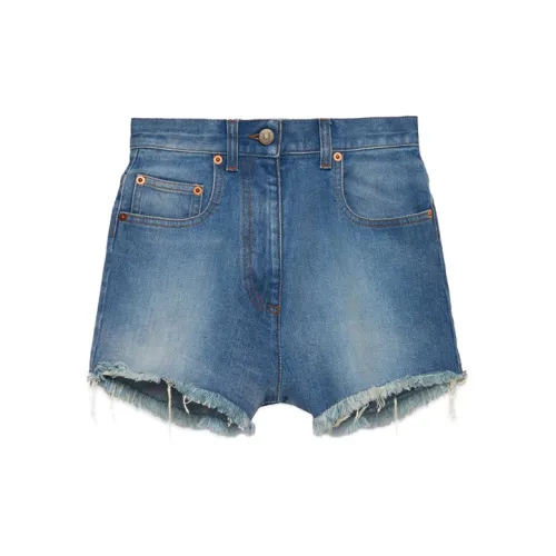 GUCCI Denim Shorts Women's Blue