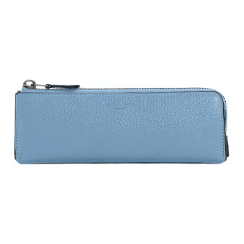 COACH Leather Zip Closure Storage Bag Wallet Small Size Men's Light Blue