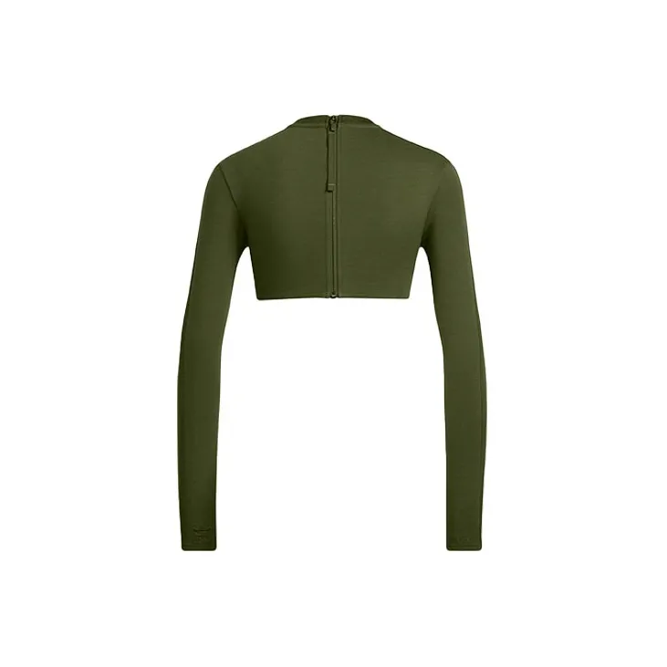 Adidas Ivy Park Halls Of Ivy Long Sleeve Crop Top Wild Pine-1