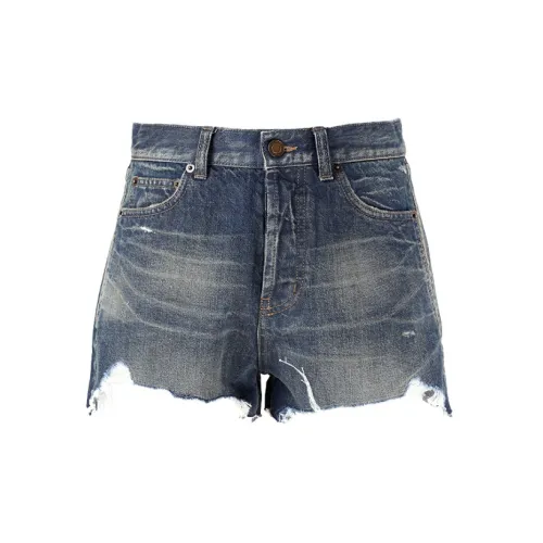 SAINT LAURENT Denim Shorts Women's Blue