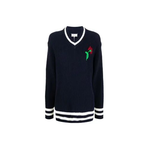 Maison Margiela Floral-embroidered V-neck Jumper