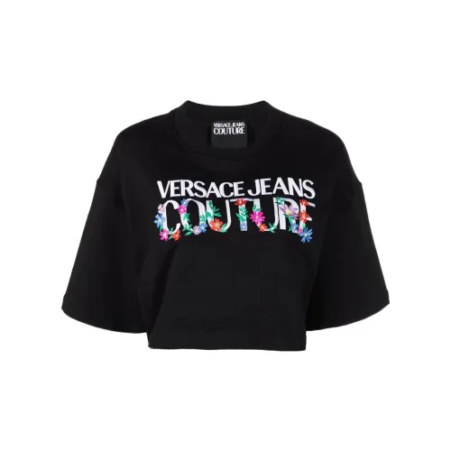 VERSACE JEANS COUTURE Crop Tops Women's Black