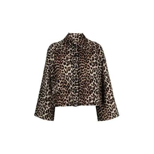 GANNI Jackets Women's Leopard Print