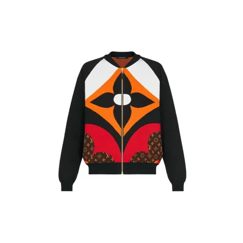 LOUIS VUITTON FW21 Women's Floral Print Zip-Up Jacket Black