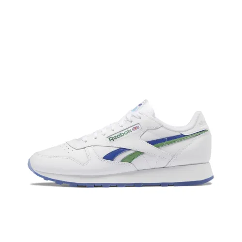 Reebok Classic Leather Running Shoes Unisex Low-Top White/Green/Blue