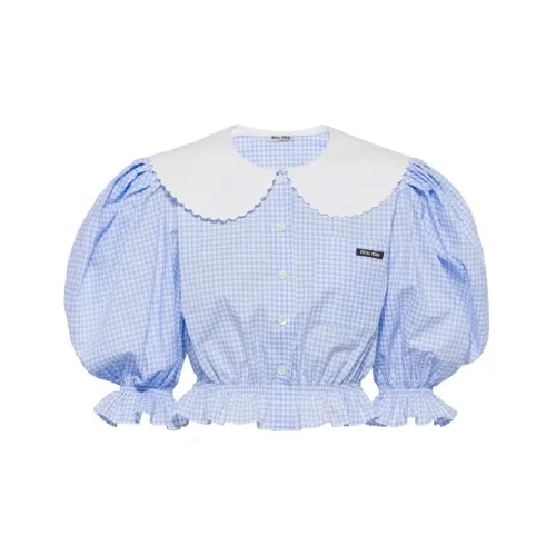 MIU MIU Crop Tops Women's Blue