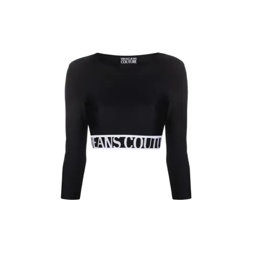 VERSACE JEANS COUTURE Crop Tops Women's Black