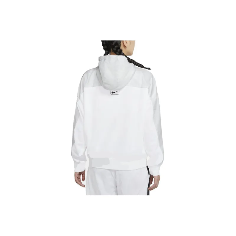 Nike Women's Colorblock Half-Zip Hooded Jacket White-1