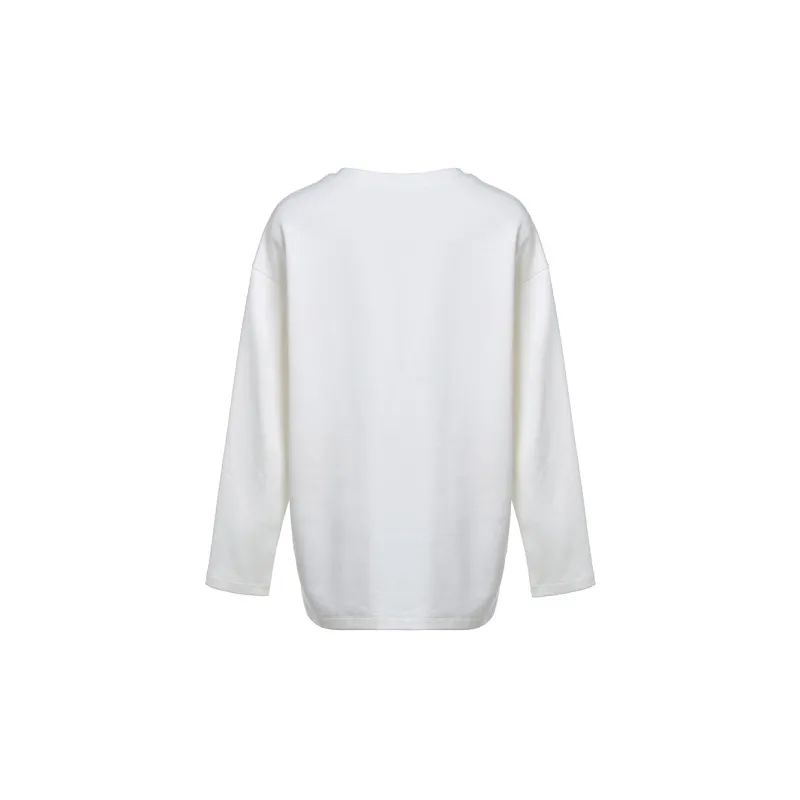 LOFT SHINE Straight Long Sleeved T Shirt Women's Raw White-1