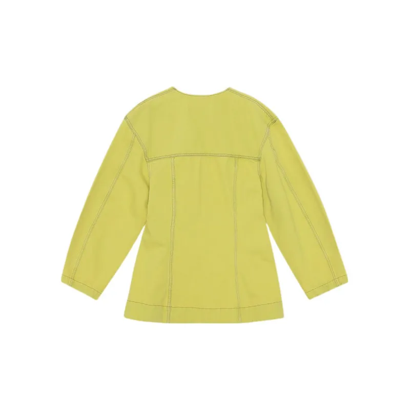 GANNI Denim Jackets Women's Yellow-1