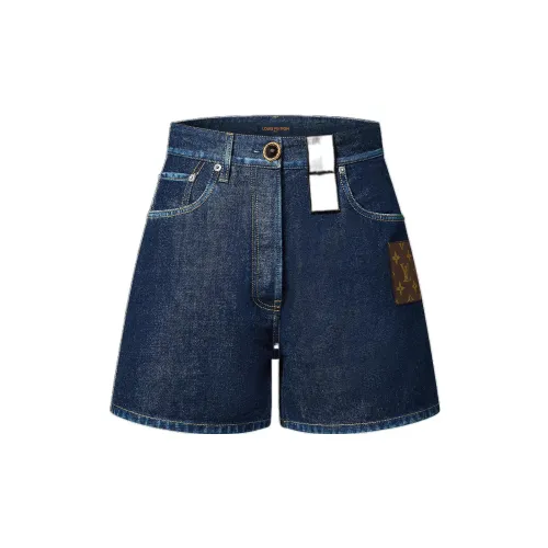 LOUIS VUITTON New Quarterly Products Of LV Denim Shorts Women's Blue