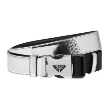 PRADA Leather Belts Men Silver