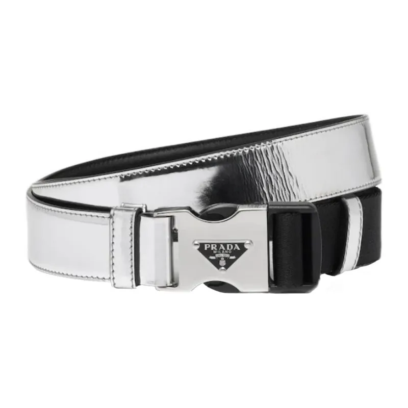 PRADA Leather Belts Men Silver-0