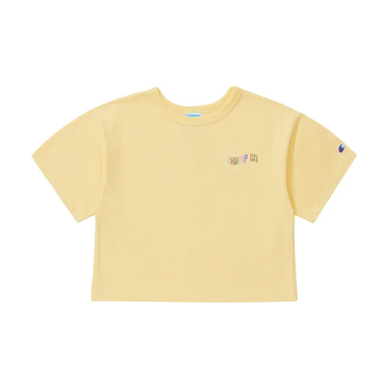 Champion SS22 Straight T-Shirt US Version Women's Light Yellow-1