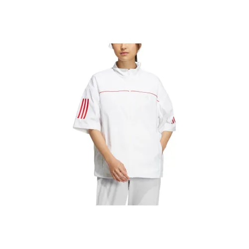 adidas Women'ss Striped Short-Sleeve Jacket White