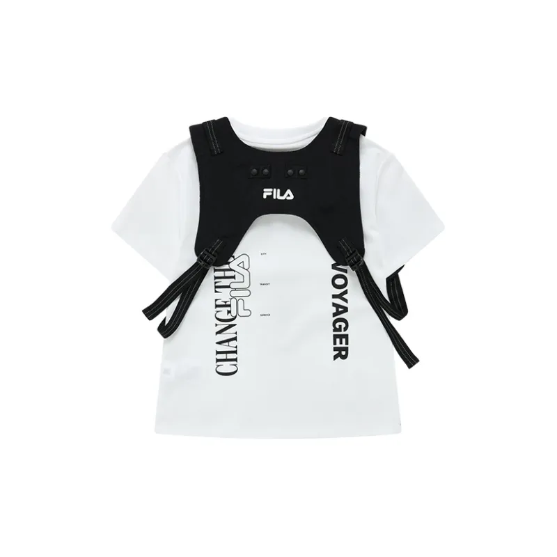 FILA FUSION FILA FUSION Sports Lifestyle Series Set in Sleeve T Shirt Women's Standard White-1