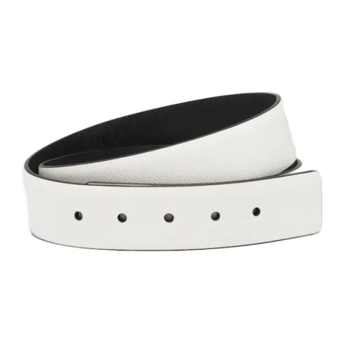 PRADA Saffiano Leather Belts Men White