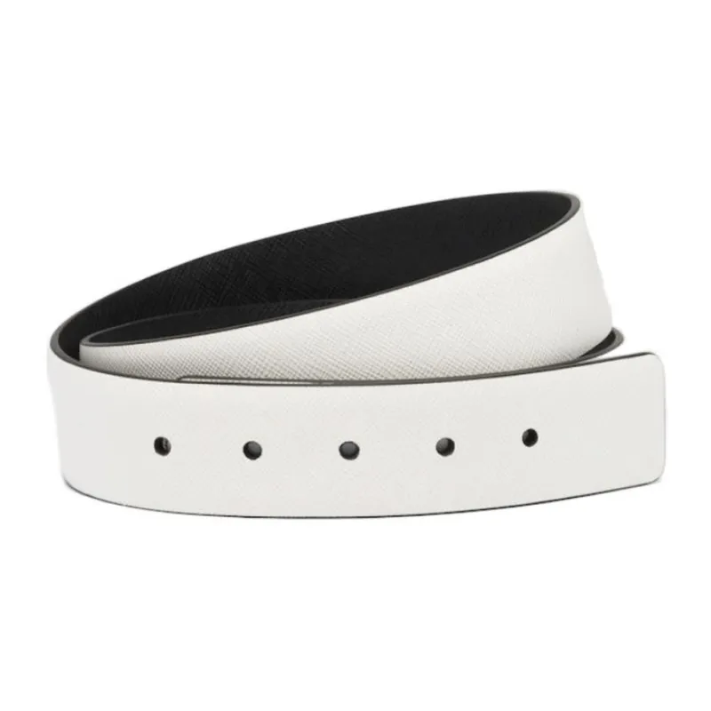 PRADA Saffiano Reversible Belt, Buckle Not Included Leather Belts Men's-0