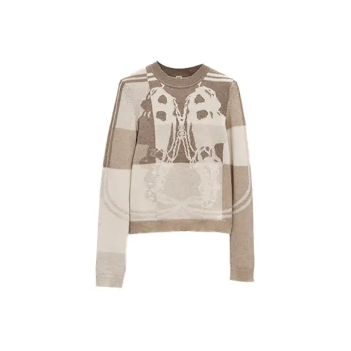 HERMES Cashmere Sweaters Women's Linen Beige