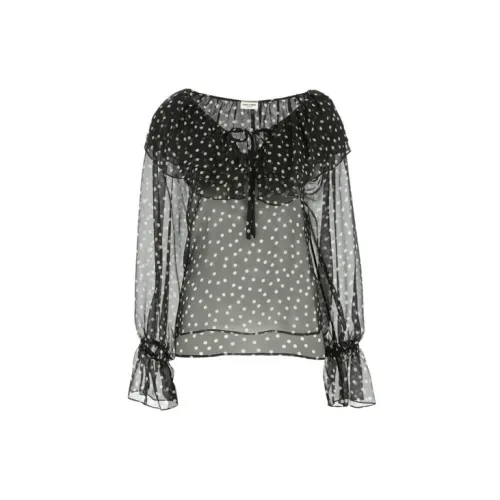 SAINT LAURENT Chiffon Shirts Women's Black