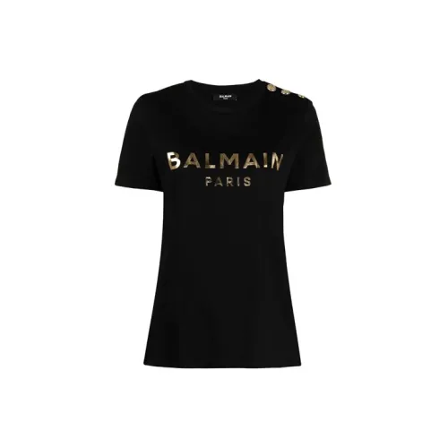 BALMAIN Wmns SS22 Logo T-shirt Black Female