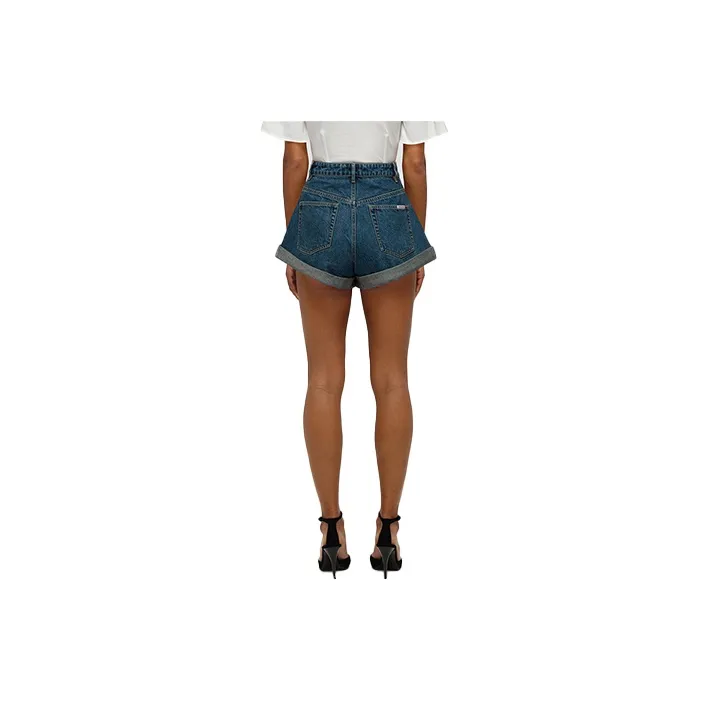 Self portrait Denim Shorts Women's Denim Blue-1