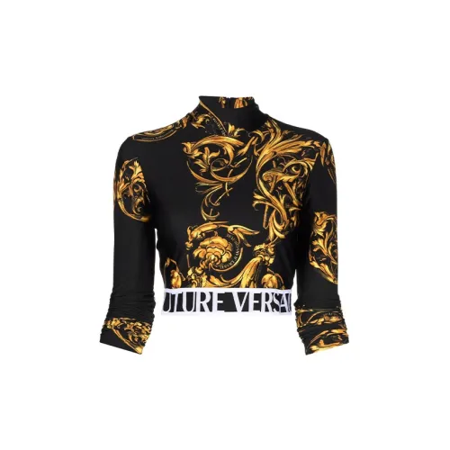 VERSACE JEANS COUTURE Crop Tops Women's Black