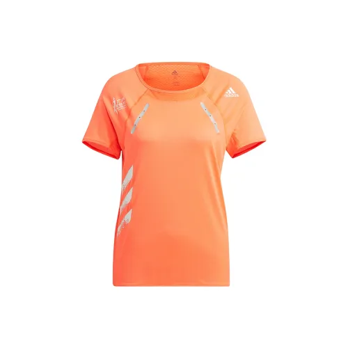 Adidas T-Shirts Women's Red Fluorescent