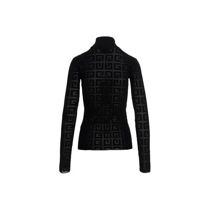 Givenchy Slim Fit Sweater In 4G Jacquard 'Black'-1