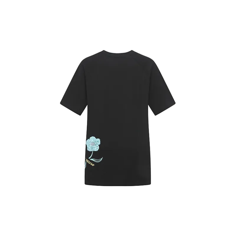 MacyMccoy Elbow-Length Sleeved T-Shirt Women's Black-1