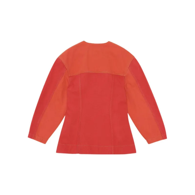 GANNI Denim Jackets Women's Red-1
